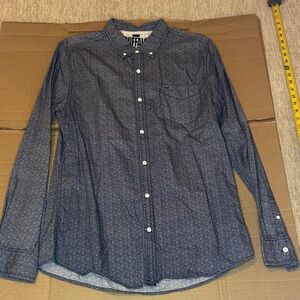 Buffalo David Bitton Navy Dot-Print Button-Down Shirt